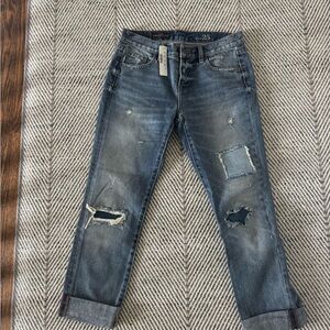 J Crew distressed boyfriend jeans. NWT